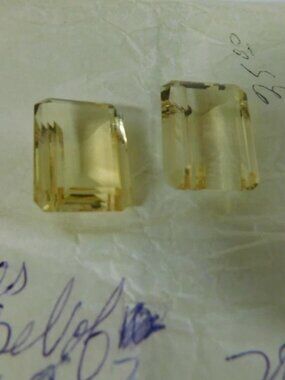 Citrine Gemstone Set of 2 Baguette Cut 20 x 15